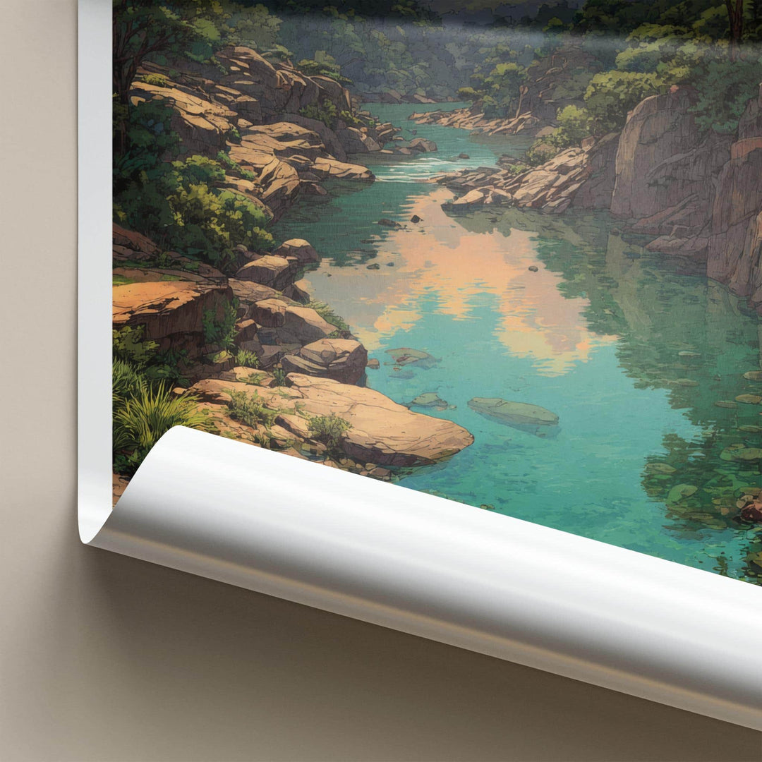 Dawki Poster - India Travel Art - Meghalaya Clear River Valley Home Decor