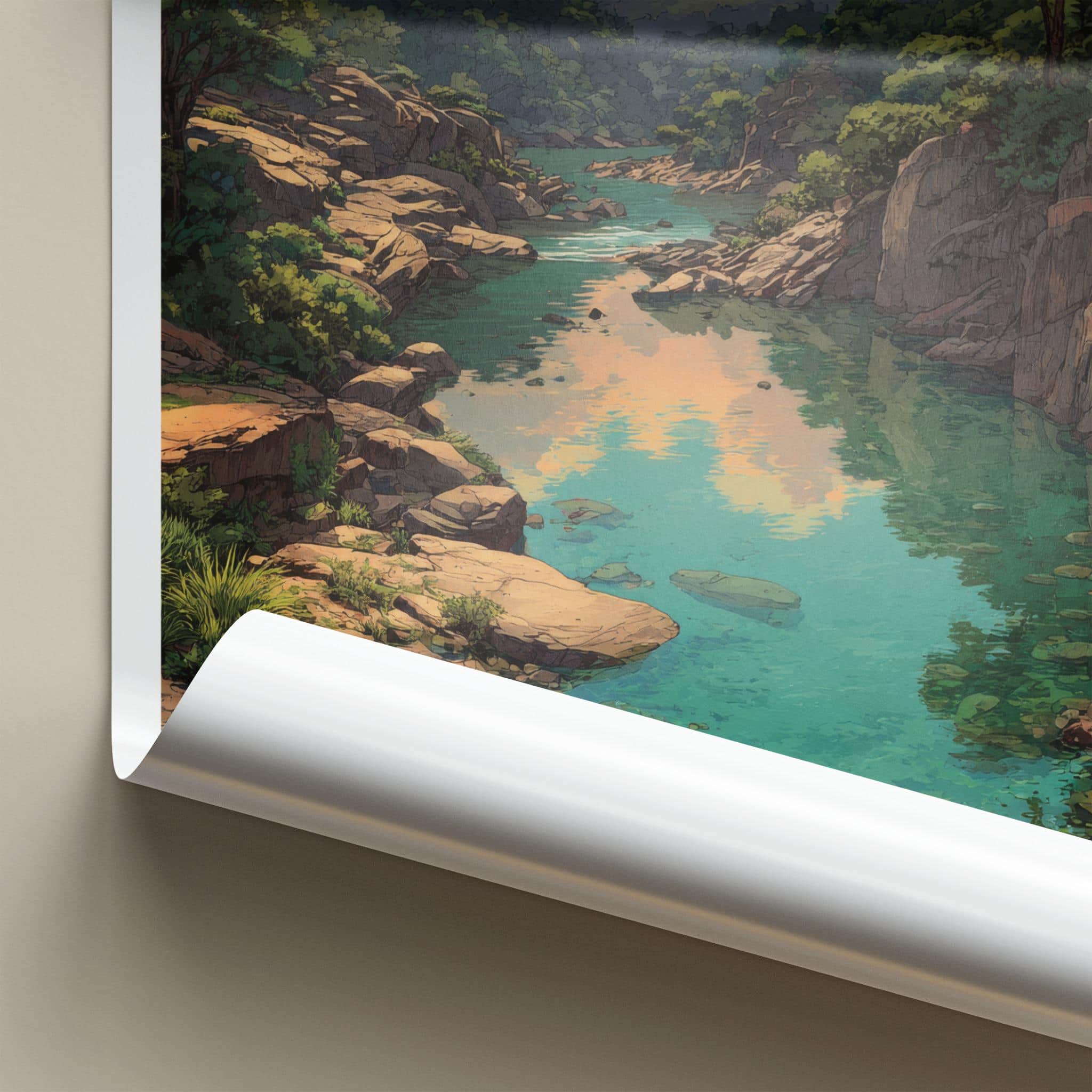 Dawki Poster - India Travel Art - Meghalaya Clear River Valley Home Decor