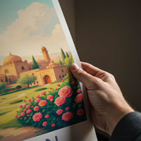 Kashan Poster - Iran Travel Print - Historic Persian Garden Lounge Decor