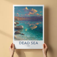 Dead Sea Poster - Israel Travel Art - Clear Water Shoreline Wall Decor