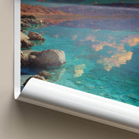 Dead Sea Poster - Israel Travel Art - Clear Water Shoreline Wall Decor