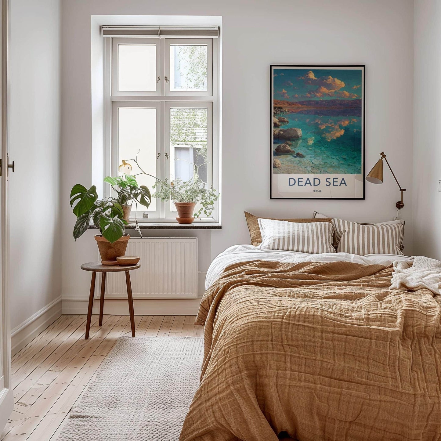 Dead Sea Poster - Israel Travel Art - Clear Water Shoreline Wall Decor