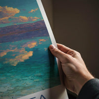 Dead Sea Poster - Israel Travel Art - Clear Water Shoreline Wall Decor