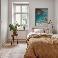Dead Sea Poster - Jordan Wall Art - Turquoise Water Shore Home Decor