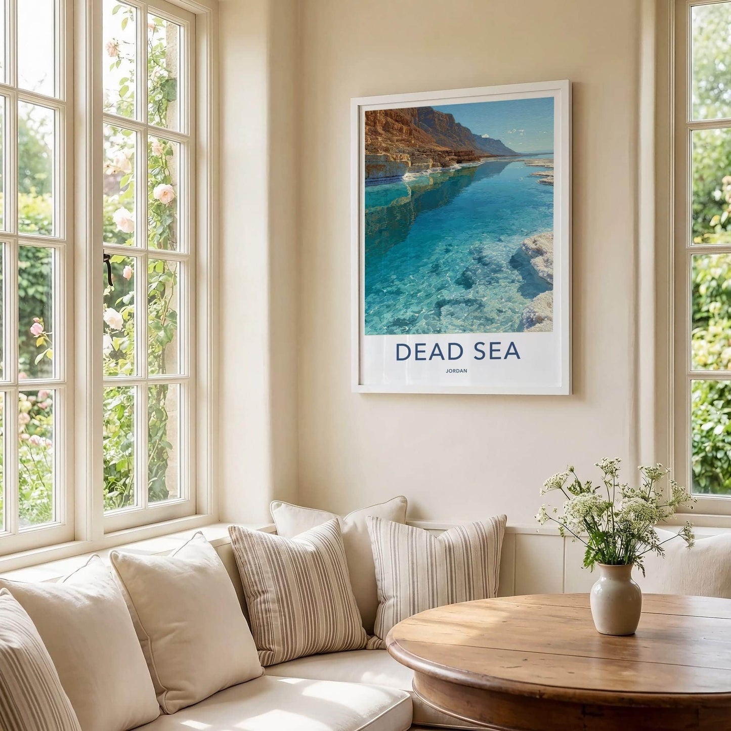 Dead Sea Poster - Jordan Wall Art - Turquoise Water Shore Home Decor