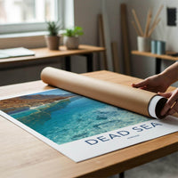 Dead Sea Poster - Jordan Wall Art - Turquoise Water Shore Home Decor
