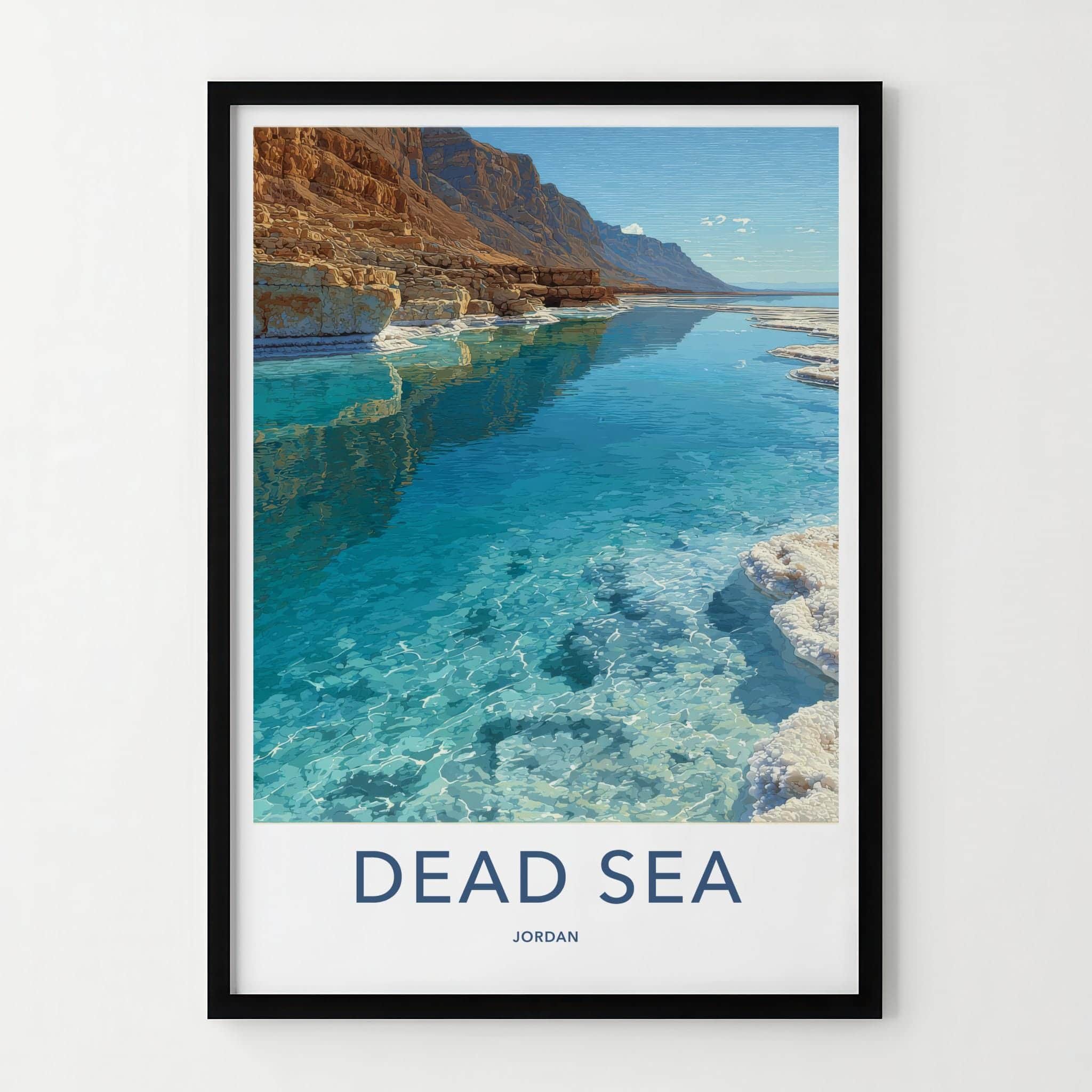 Dead Sea Poster - Jordan Wall Art - Turquoise Water Shore Home Decor