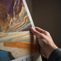 Death Valley Poster - California Travel Art - Layered Canyon Riverbed Home Decor