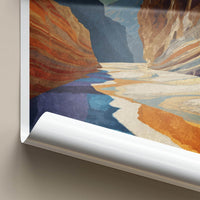 Death Valley Poster - California Travel Art - Layered Canyon Riverbed Home Decor