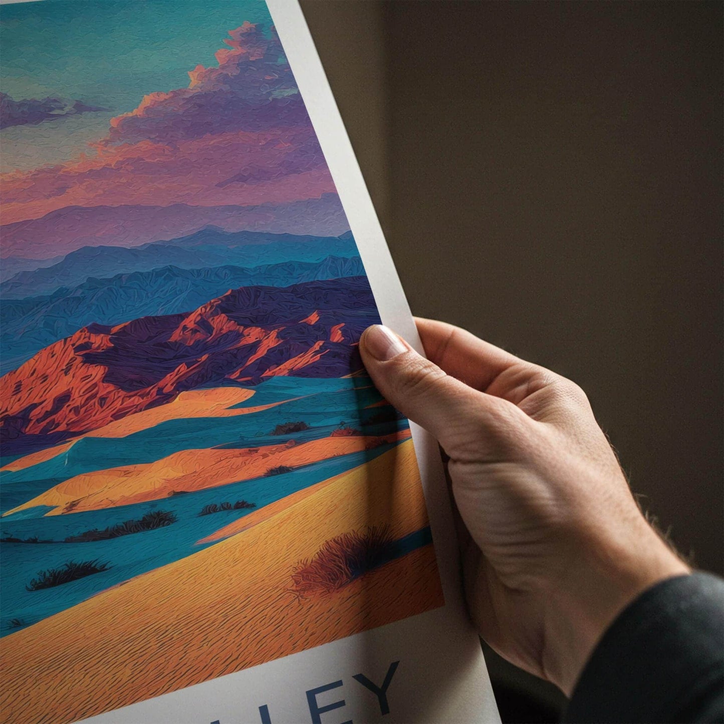 Death Valley Poster - California Wall Art - Vibrant Desert Sunset Home Decor