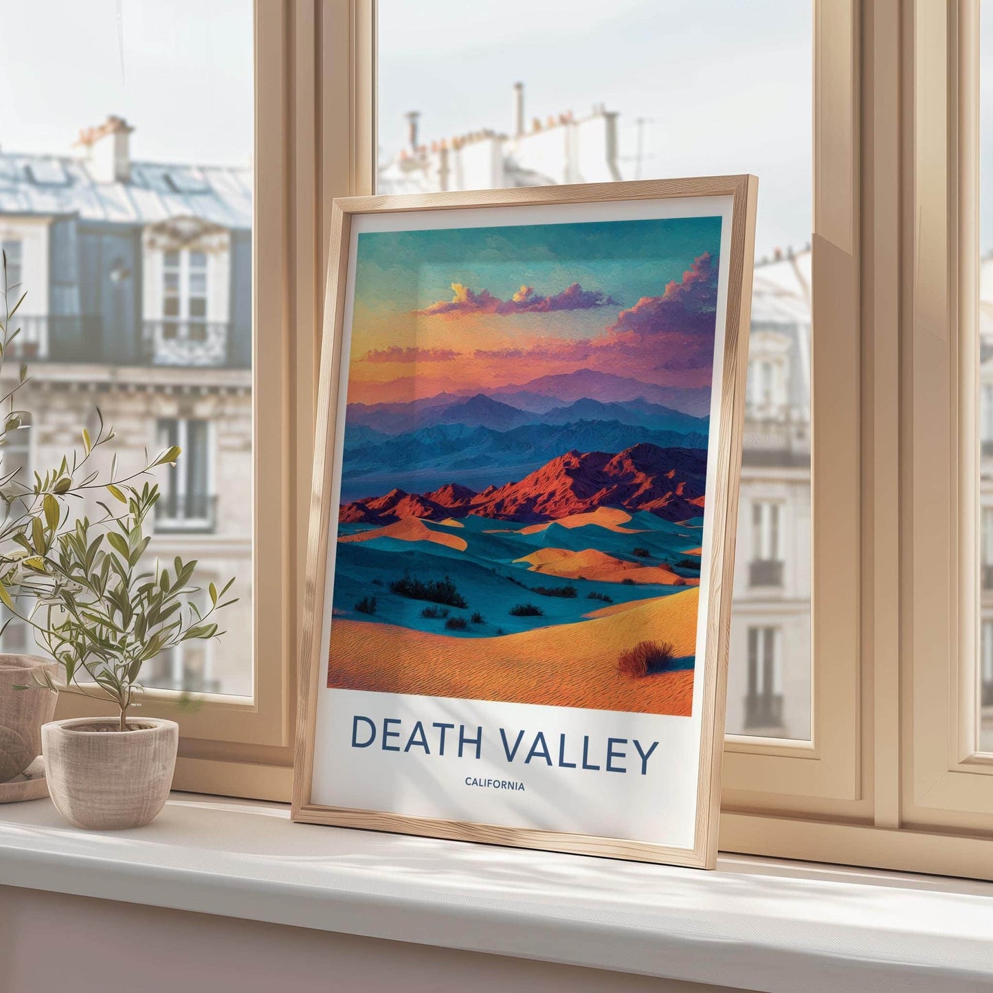 Death Valley Poster - California Wall Art - Vibrant Desert Sunset Home Decor
