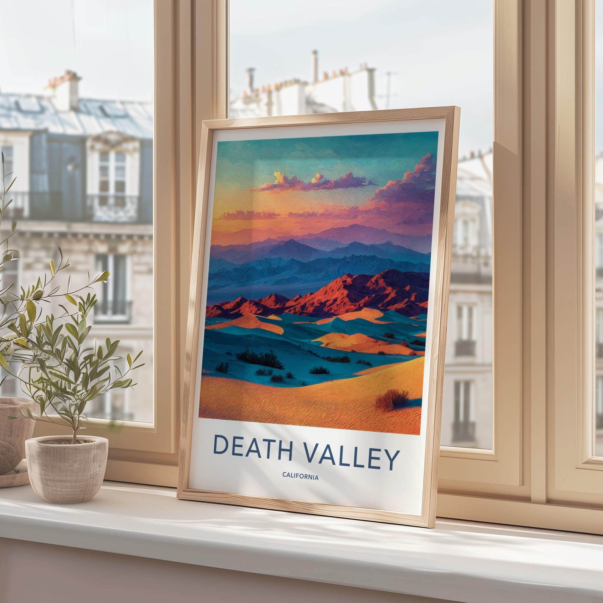 Death Valley Poster - California Wall Art - Vibrant Desert Sunset Home Decor