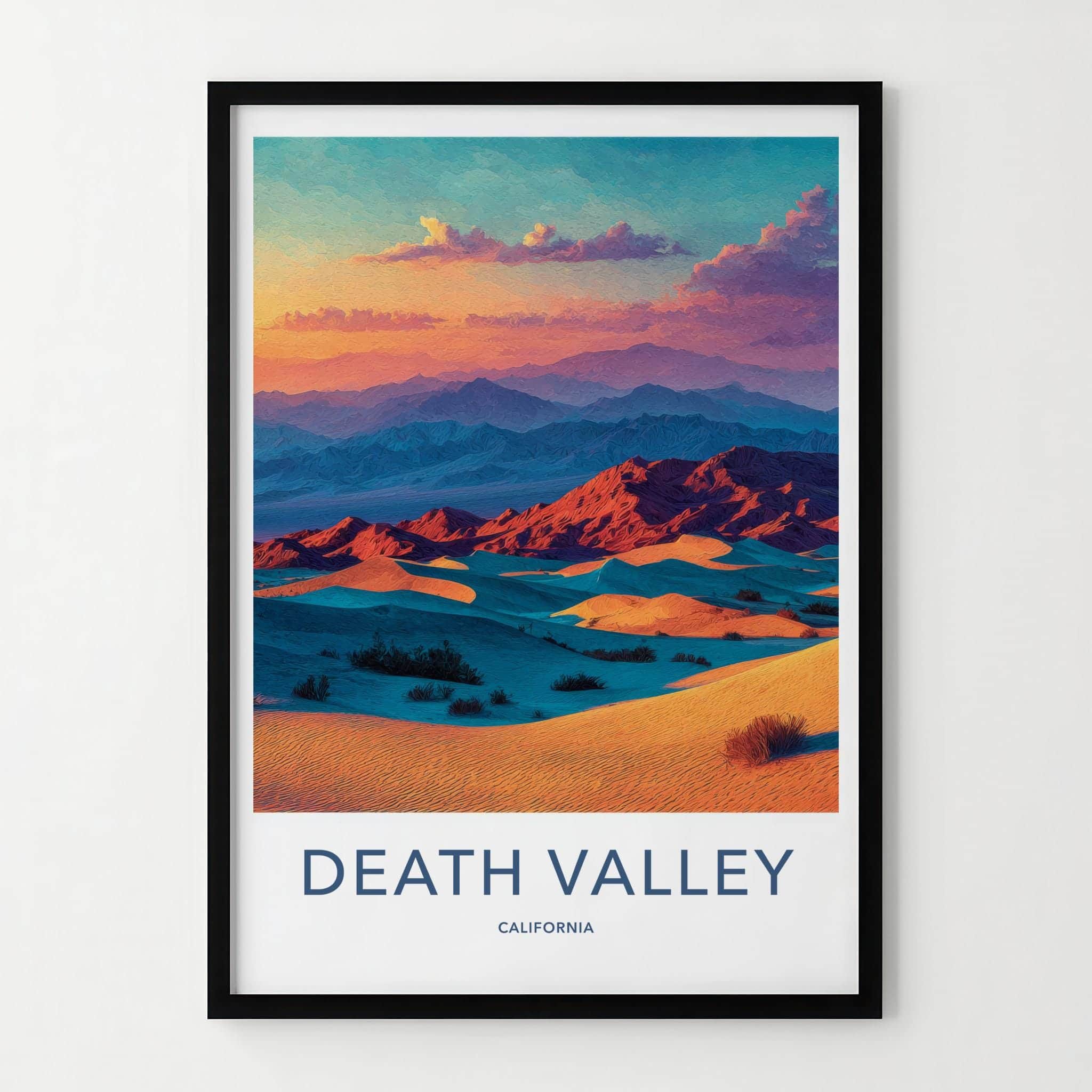 Death Valley Poster - California Wall Art - Vibrant Desert Sunset Home Decor