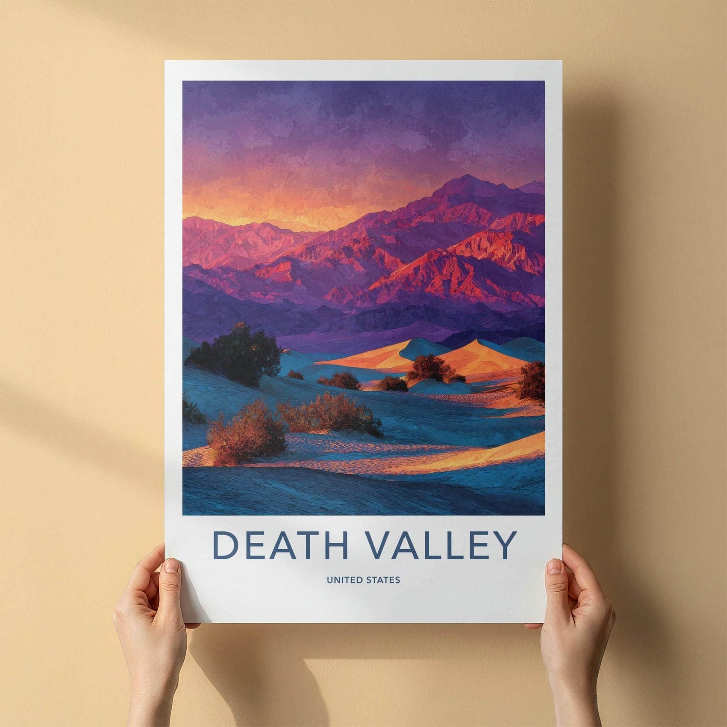 Death Valley Poster - California Wall Art - Vibrant Desert Sunset Home Decor