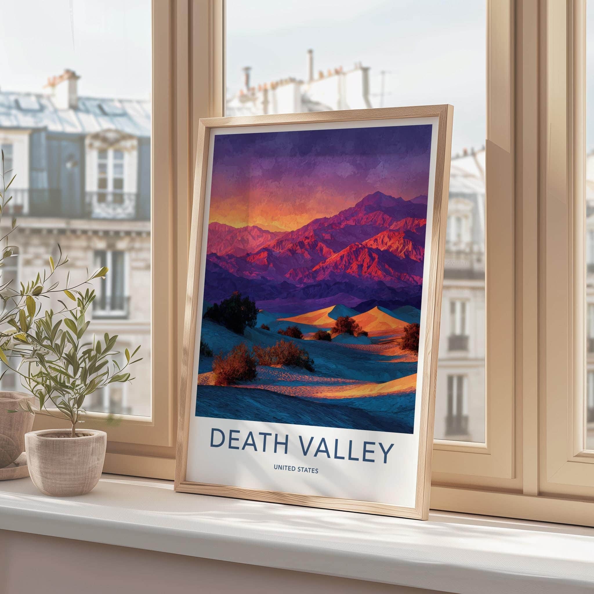 Death Valley Poster - California Wall Art - Vibrant Desert Sunset Home Decor