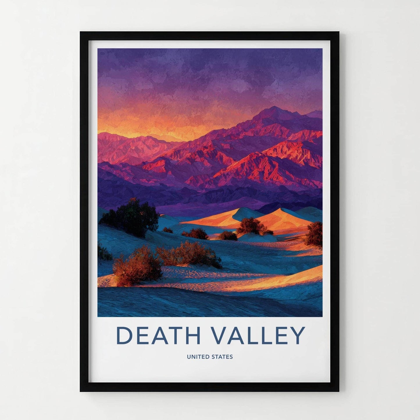 Death Valley Poster - California Wall Art - Vibrant Desert Sunset Home Decor