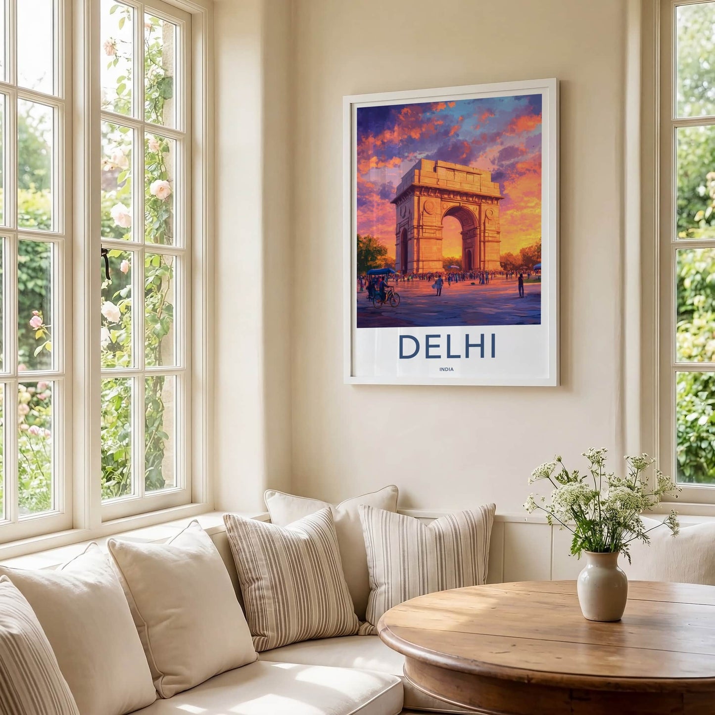 Delhi Poster - India Art Print - Delhi Gate Sunset Wall Decor