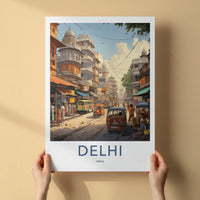 Delhi Poster - India Framed Print - Delhi Bustling Market Lounge Decor