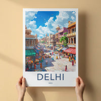 Delhi Poster - India Framed Print - Delhi Busy Market Framed Decor