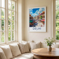 Delhi Poster - India Framed Print - Delhi Busy Market Framed Decor