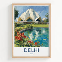 Delhi Poster - India Scenic Art - Delhi Lotus River Wall Decor
