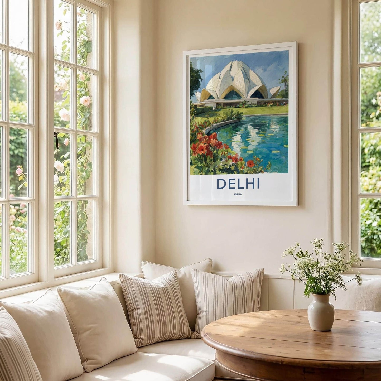 Delhi Poster - India Scenic Art - Delhi Lotus River Wall Decor
