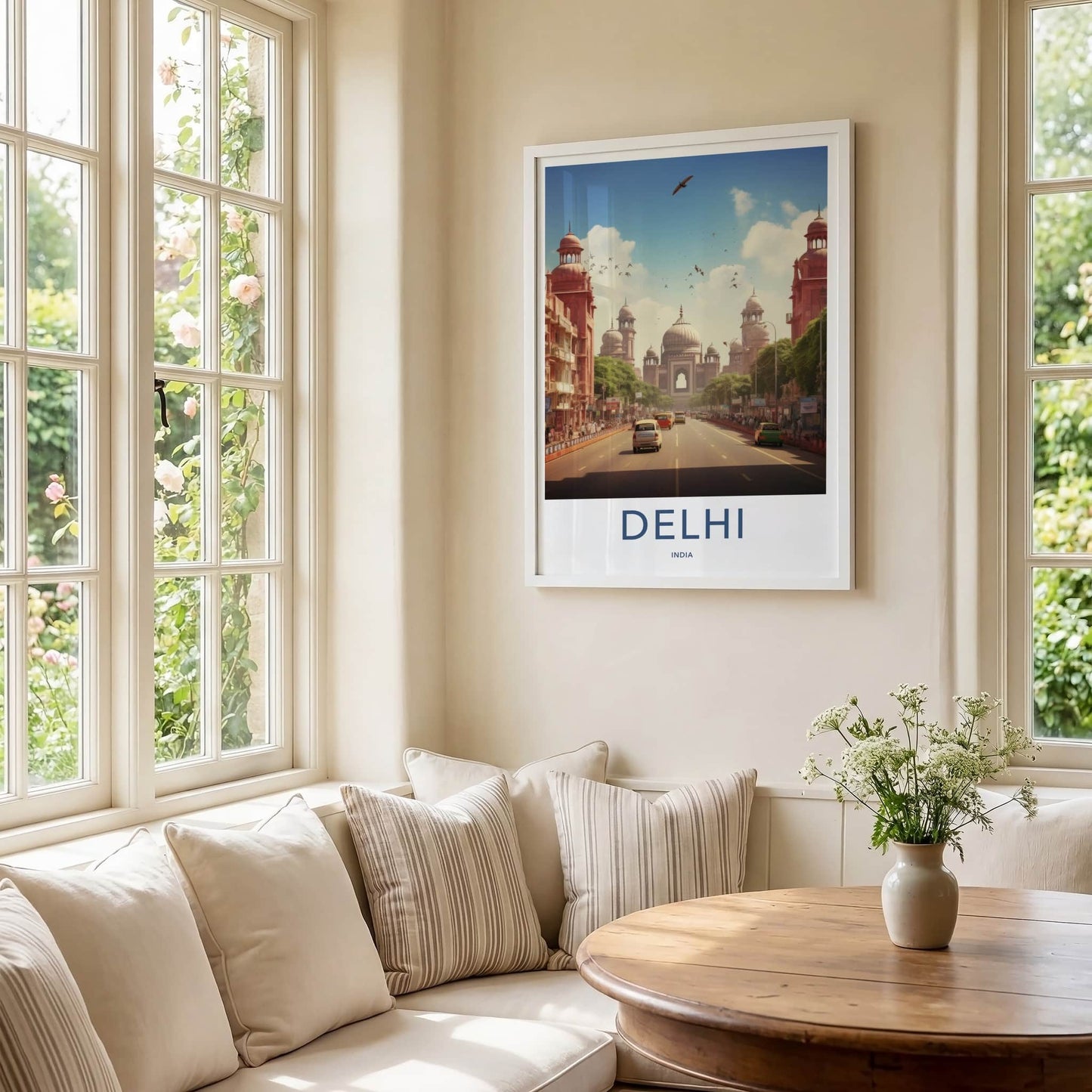 Delhi Poster - India Travel Art - Delhi historic street Home Decor
