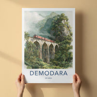 Demodara Poster - Sri Lanka Scenic Art - Misty Jungle Train Home Decor