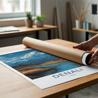Denali Poster - Alaska Travel Art - Plane River Mountains Home Decor