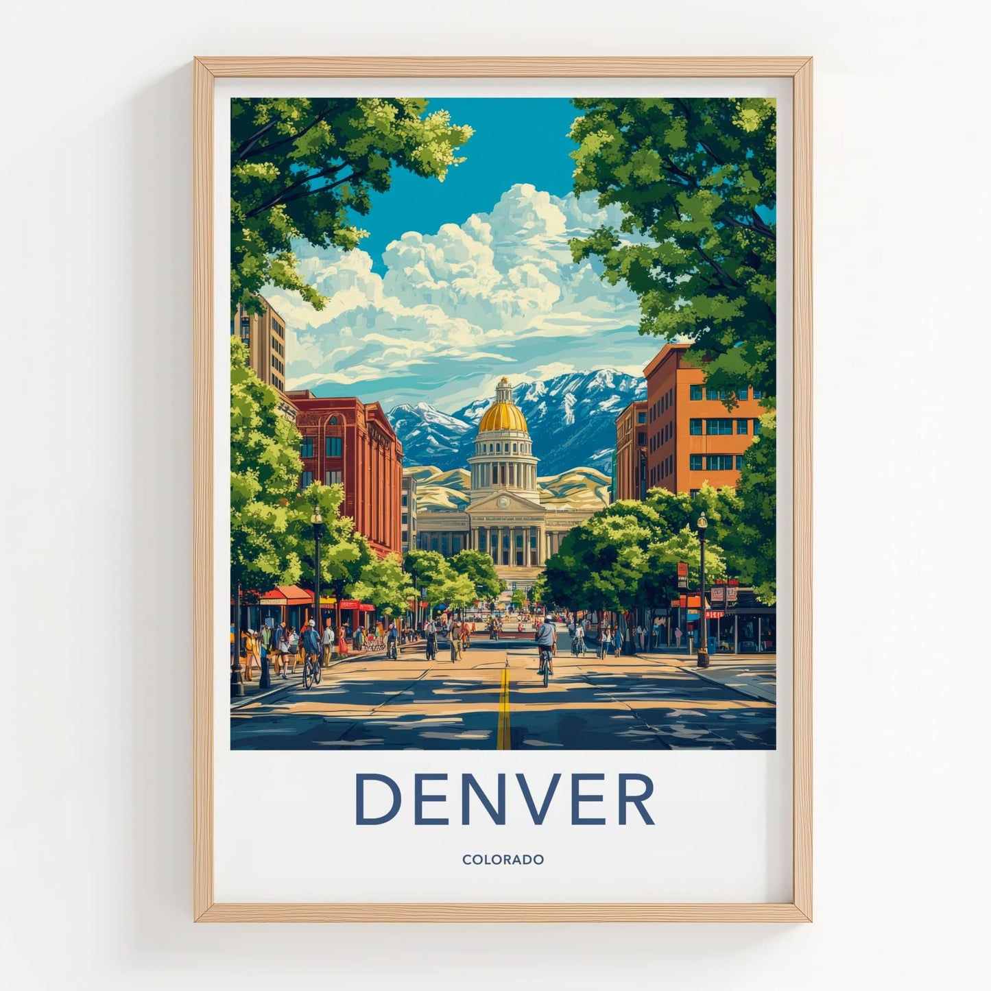 Denver Poster - Colorado Travel Art - Capitol Mountain View Gallery Art