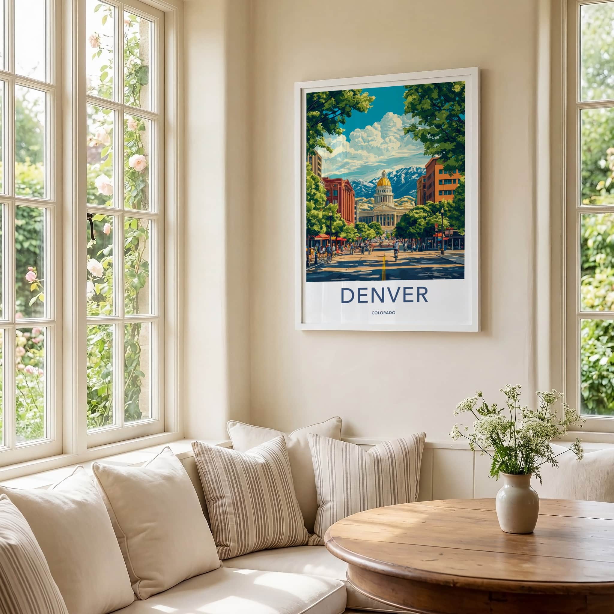Denver Poster - Colorado Travel Art - Capitol Mountain View Gallery Art
