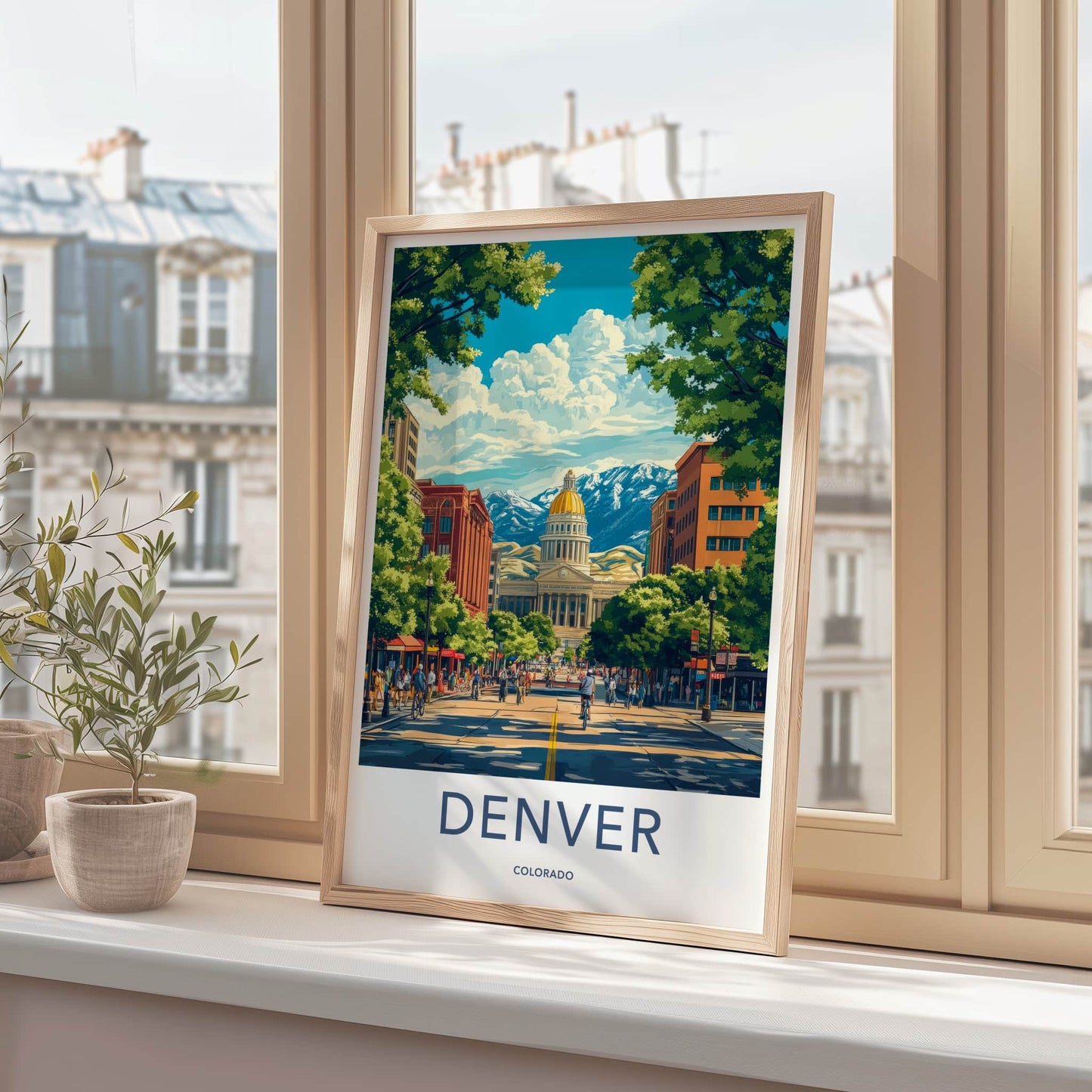 Denver Poster - Colorado Travel Art - Capitol Mountain View Gallery Art