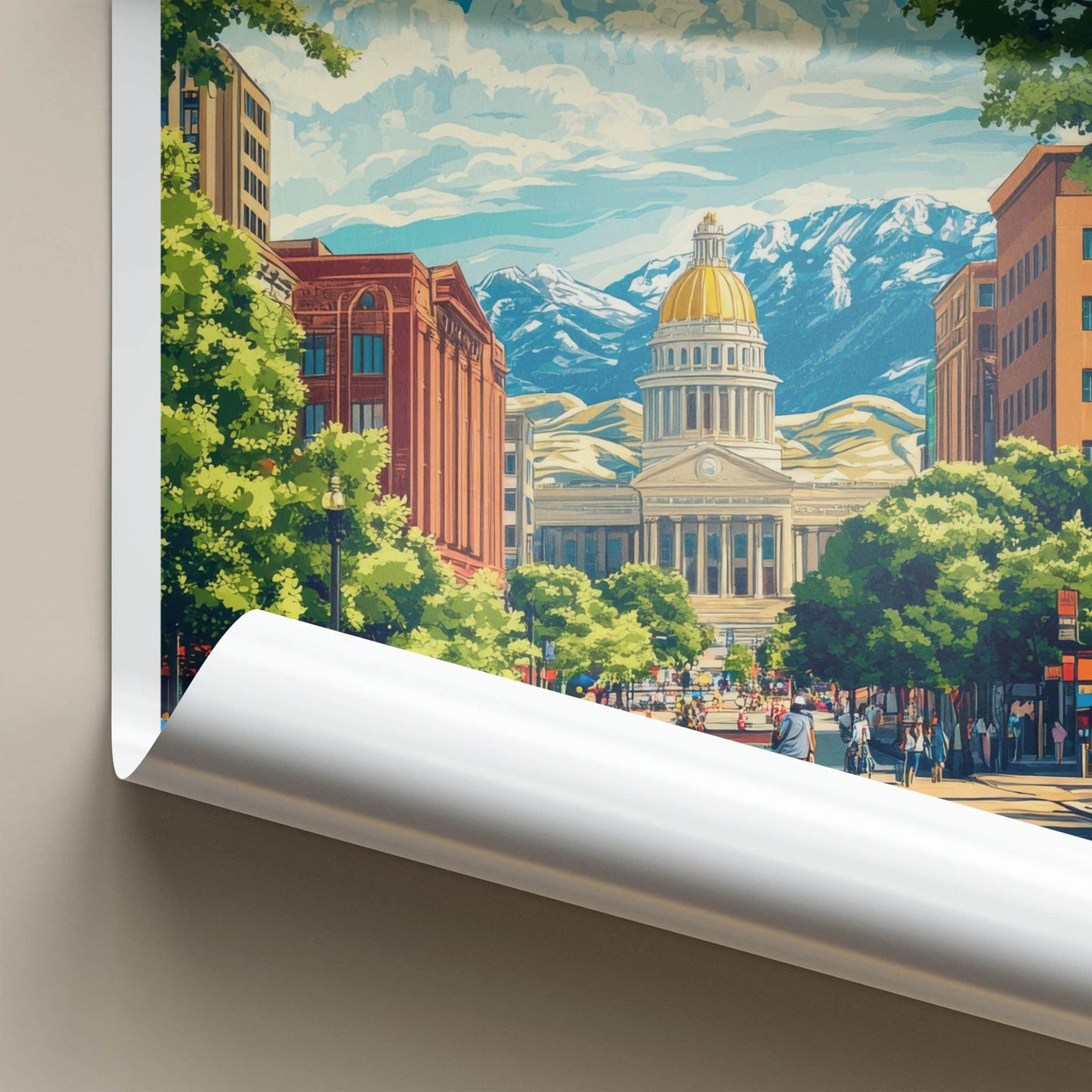 Denver Poster - Colorado Travel Art - Capitol Mountain View Gallery Art