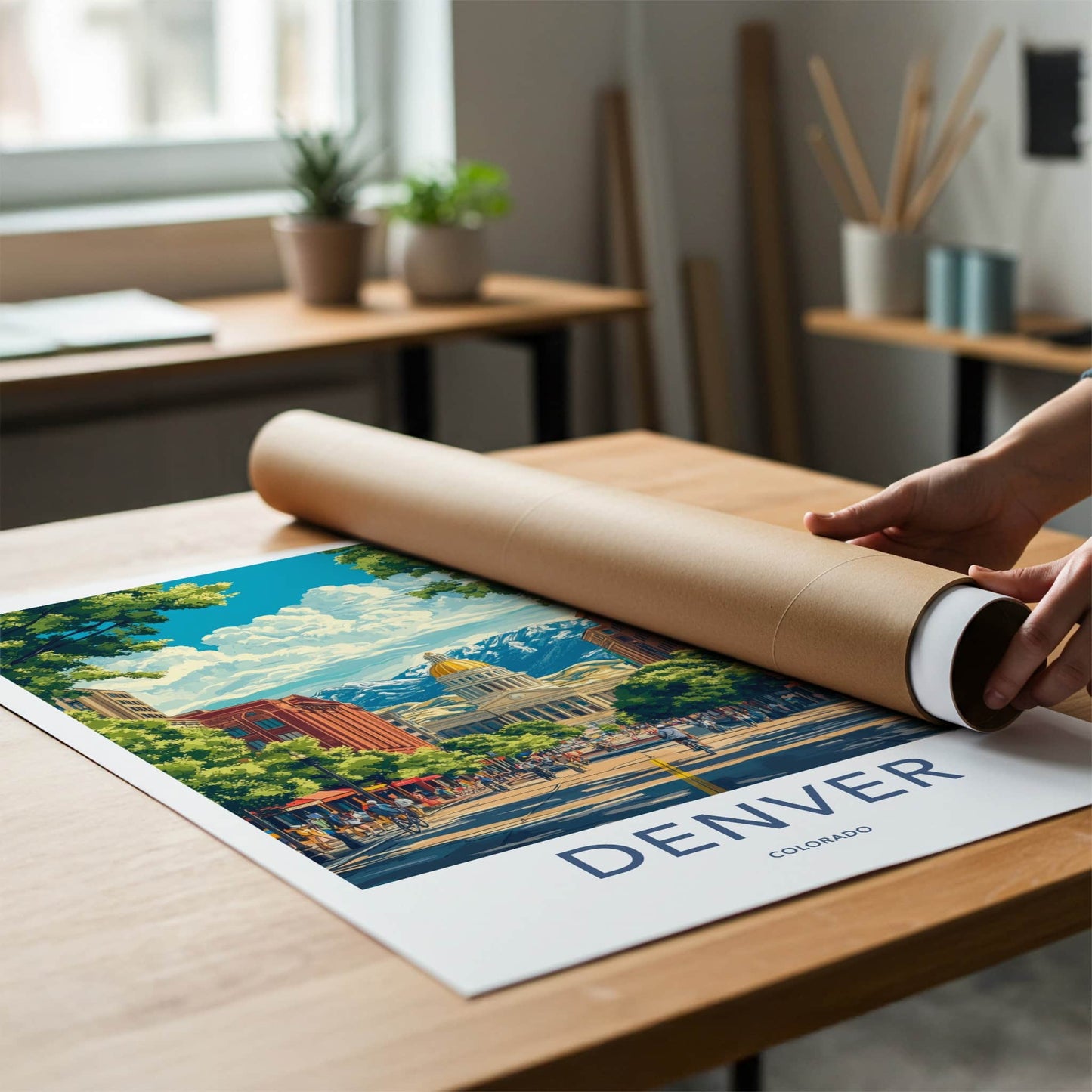 Denver Poster - Colorado Travel Art - Capitol Mountain View Gallery Art