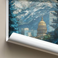 Denver Poster - Colorado Wall Art - Golden Dome Mountains Home Decor