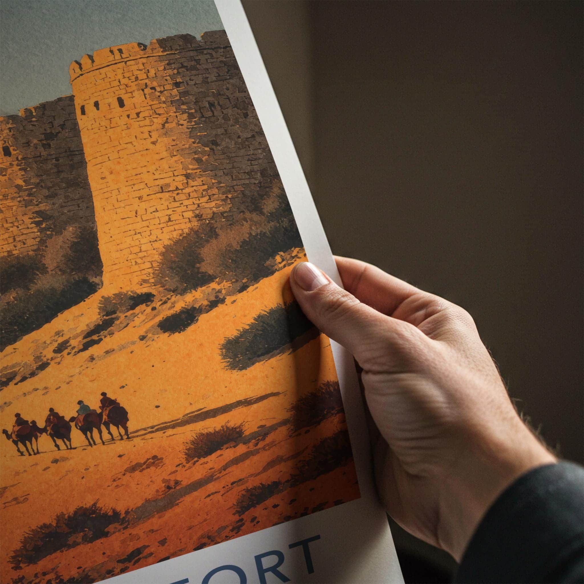 Derawar Fort Poster - Pakistan Travel Art - Desert Fortress Ride Home Decor