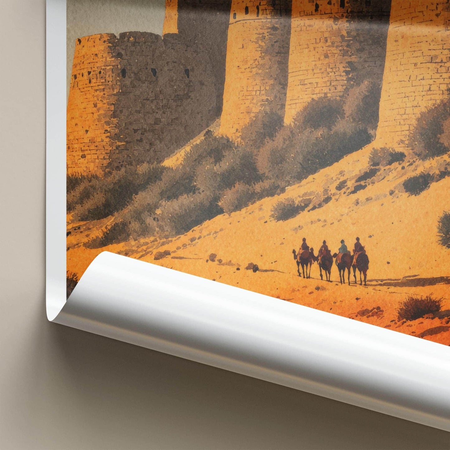Derawar Fort Poster - Pakistan Travel Art - Desert Fortress Ride Home Decor