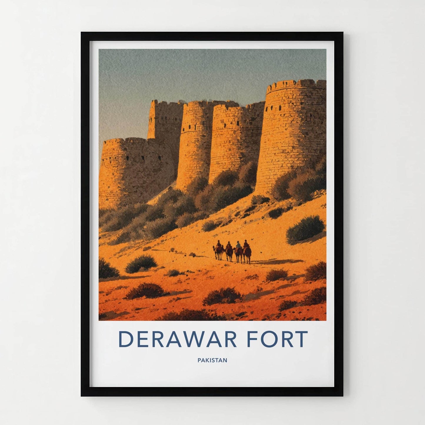 Derawar Fort Poster - Pakistan Travel Art - Desert Fortress Ride Home Decor