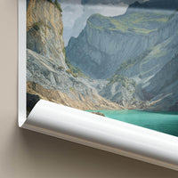 Derborence Poster - Switzerland Scenic Art - Turquoise Lake Cliffs Home Decor
