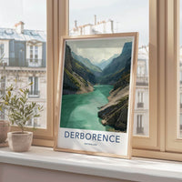 Derborence Poster - Switzerland Travel Art - Turquoise Alpine Gorge Wall Decor