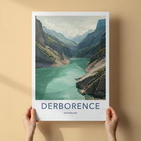 Derborence Poster - Switzerland Travel Art - Turquoise Alpine Gorge Wall Decor