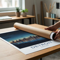 Detroit Poster - Michigan Wall Art - Luminous City Reflections Home Decor