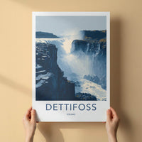 Dettifoss Poster - Iceland Travel Art - Waterfall Cliffs Home Decor