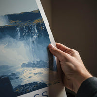 Dettifoss Poster - Iceland Travel Art - Waterfall Cliffs Home Decor