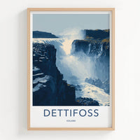 Dettifoss Poster - Iceland Travel Art - Waterfall Cliffs Home Decor