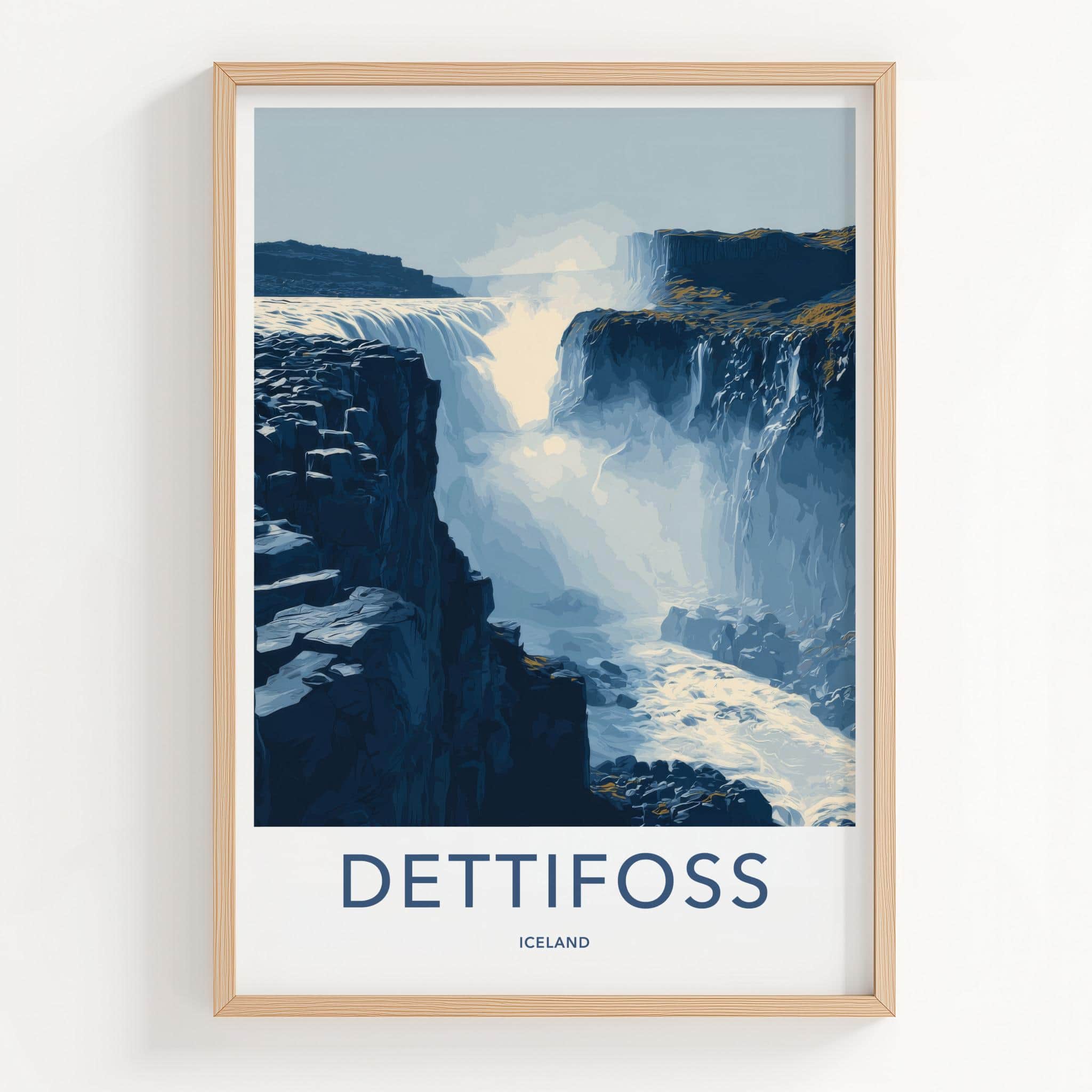 Dettifoss Poster - Iceland Travel Art - Waterfall Cliffs Home Decor