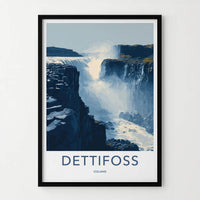 Dettifoss Poster - Iceland Travel Art - Waterfall Cliffs Home Decor