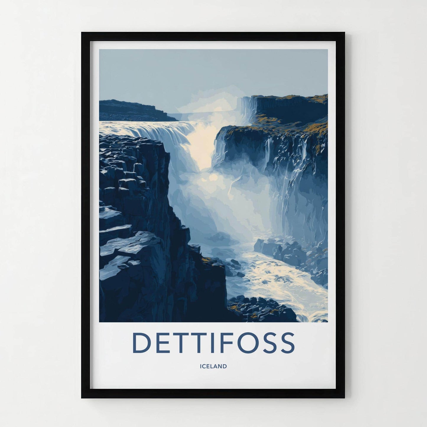 Dettifoss Poster - Iceland Travel Art - Waterfall Cliffs Home Decor