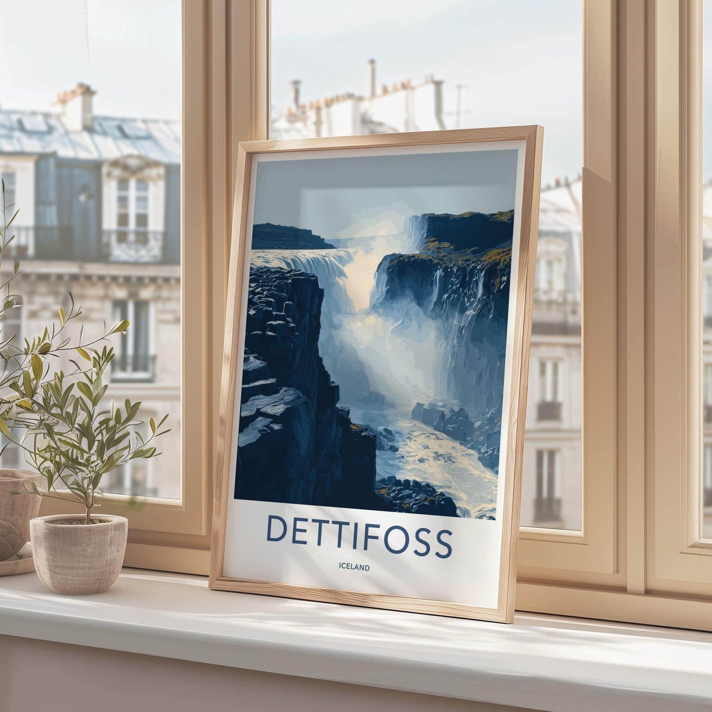 Dettifoss Poster - Iceland Travel Art - Waterfall Cliffs Home Decor