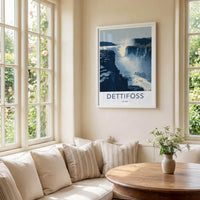 Dettifoss Poster - Iceland Travel Art - Waterfall Cliffs Home Decor